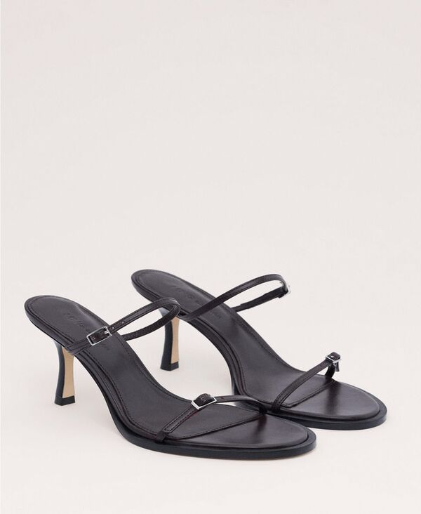 マンゴ レディース シューズ サンダル レザー MANGO Women'selection Leather with Straps and Bucklesandals Chocolate チョコレート｜ReVida 店 37,570円