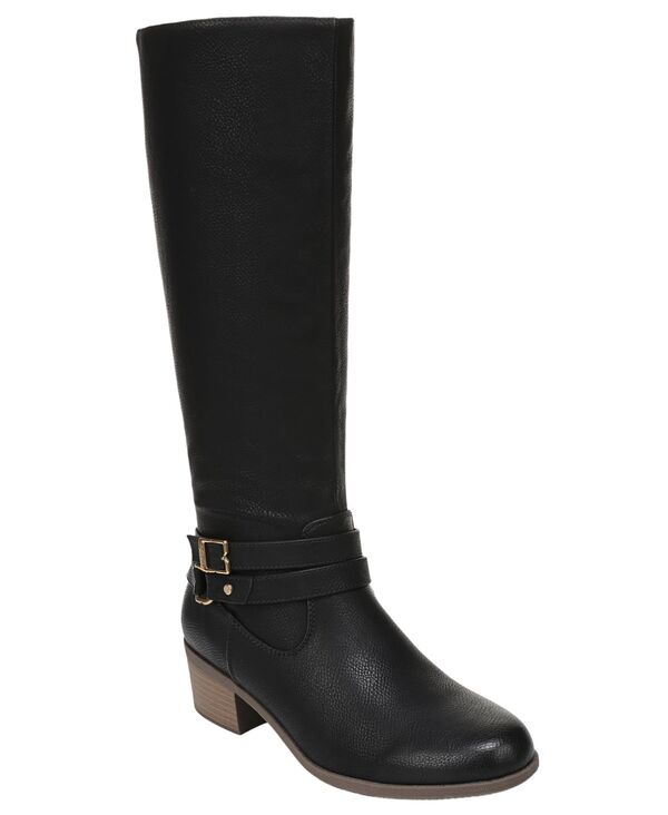 ドクター・ショール レディース シューズ ブーツ・レインブーツ トール Dr. Scholl's Women's Ivy Zip Tall Boots Regular & Wide Calf Black Faux Leather ブラック|ReVida 店