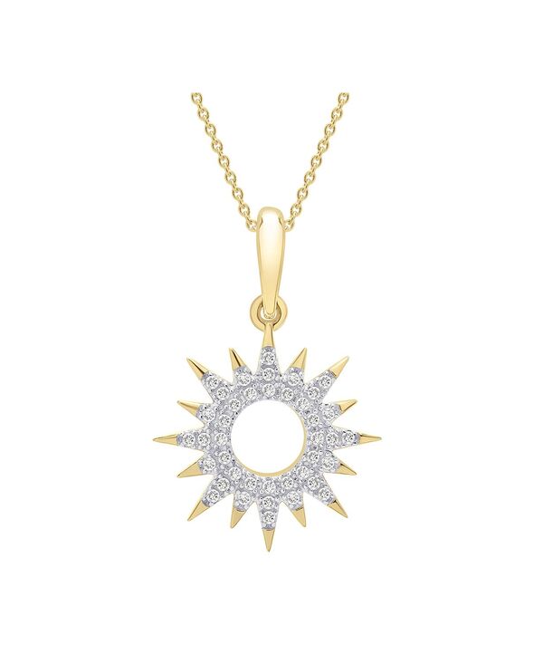 ラップド レディース アクセサリー ネックレス・チョーカー・ペンダントトップ レース Wrappediamond Sun Pendant Necklace (1/10 ct.w.) in 14k Gold (Also available Diamond) White Diamond ホワイト|ReVida 店