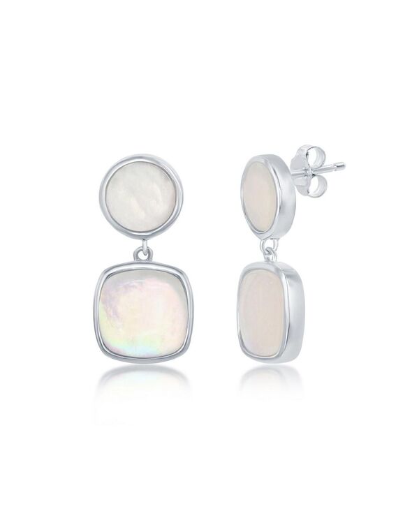 シモナ レディース アクセサリー ピアス・イヤリング Simona Sterling Silveround and Square Mother of Pearl Earrings Mother of pearl パール｜ReVida 店 13,121円