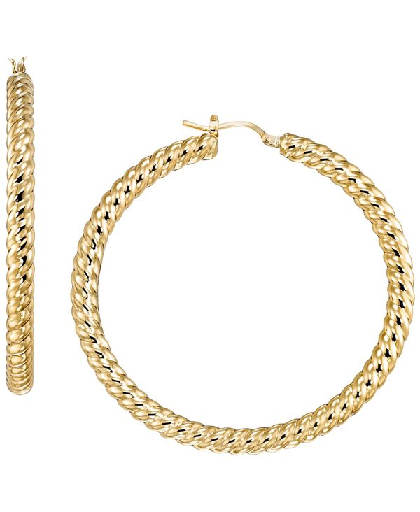 イタリアン ゴールド レディース アクセサリー ピアス・イヤリング Italian Gold Twist Rope Hoop Earrings in 10k Yellow イエロー｜ReVida 店