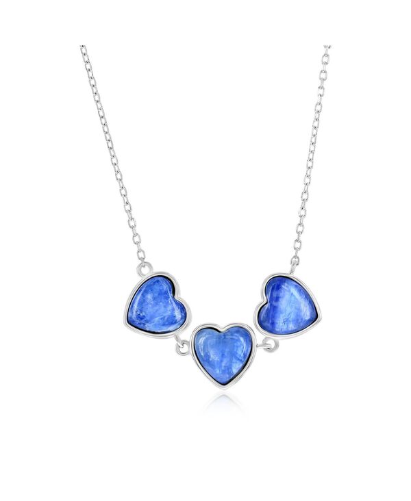 カリビアントレジャーズ レディース アクセサリー ネックレス・チョーカー・ペンダントトップ レース Caribbean Treasuresterling Triple Heart Necklace (Available in Lapis Malachite or Kyanite) Kyanite｜ReVida 店