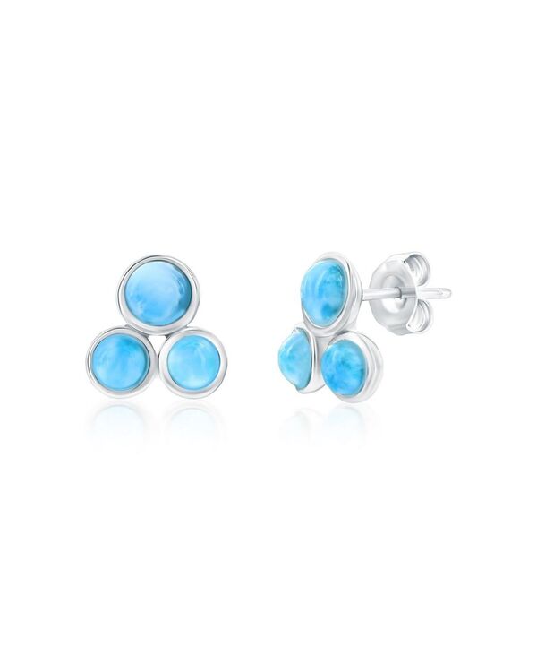 カリビアントレジャーズ レディース アクセサリー ピアス・イヤリング Caribbean Treasuresterling Triple Cluster Larimar Studs Larimar｜ReVida 店