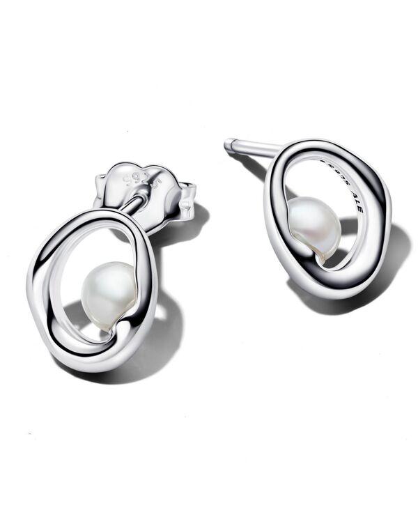 パンドラ レディース アクセサリー ピアス・イヤリング Pandora Oval Treated Freshwater Cultu red Imitation Pearl Stud Earringsterling Silver シルバー|ReVida 店