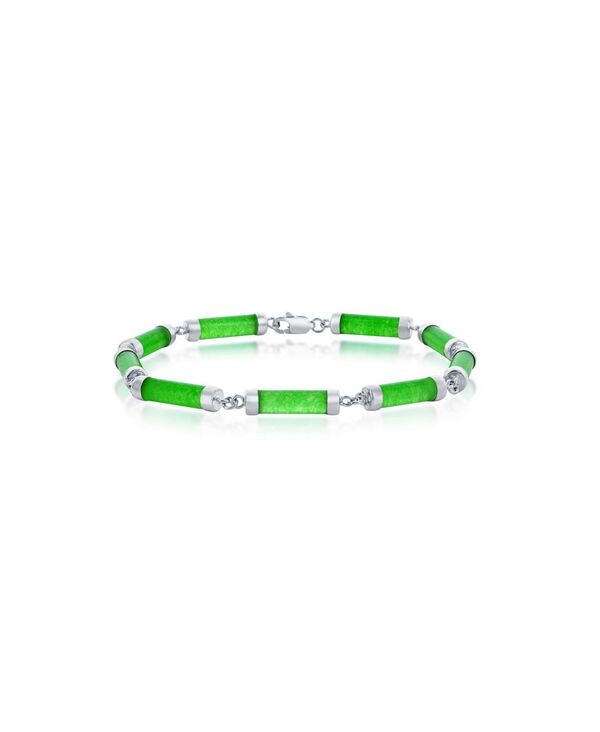 カリビアントレジャーズ レディース アクセサリー ブレスレット・バングル・アンクレット Caribbean Treasuresterling Silver Jade Cylinder Link Bracelet Green グリーン|ReVida 店