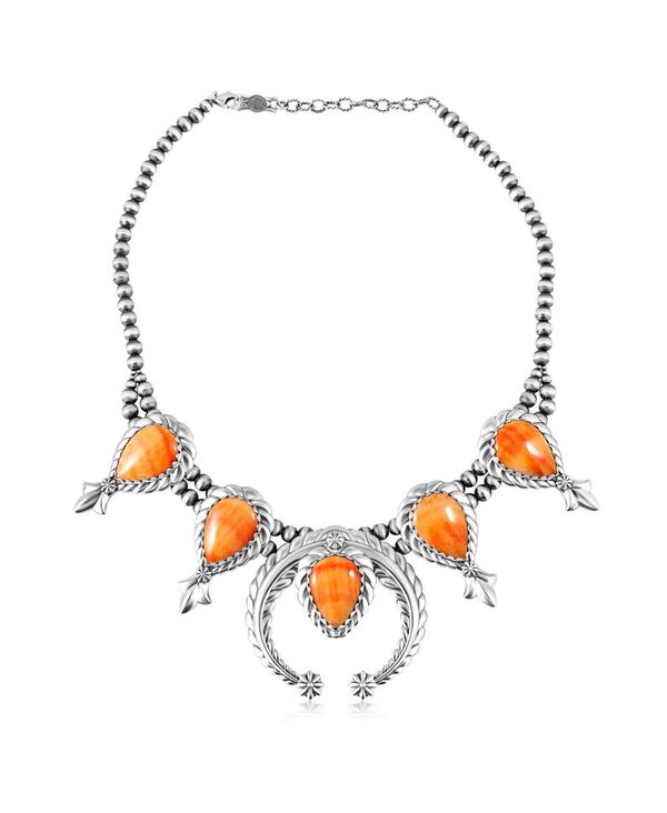 アメリカンウエストジュエリー レディース アクセサリー ネックレス・チョーカー・ペンダントトップ レース American West Jewelry Sterling Spiny Oyster Pear-Cut Squash Blossom Necklace 17 to No Color｜ReVida 店