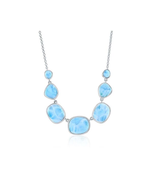 カリビアントレジャーズ レディース アクセサリー ネックレス・チョーカー・ペンダントトップ レース Caribbean Treasuresterling Multi-Irregular Shaped Larimar Necklace Larimar マルチカラー|ReVida 店