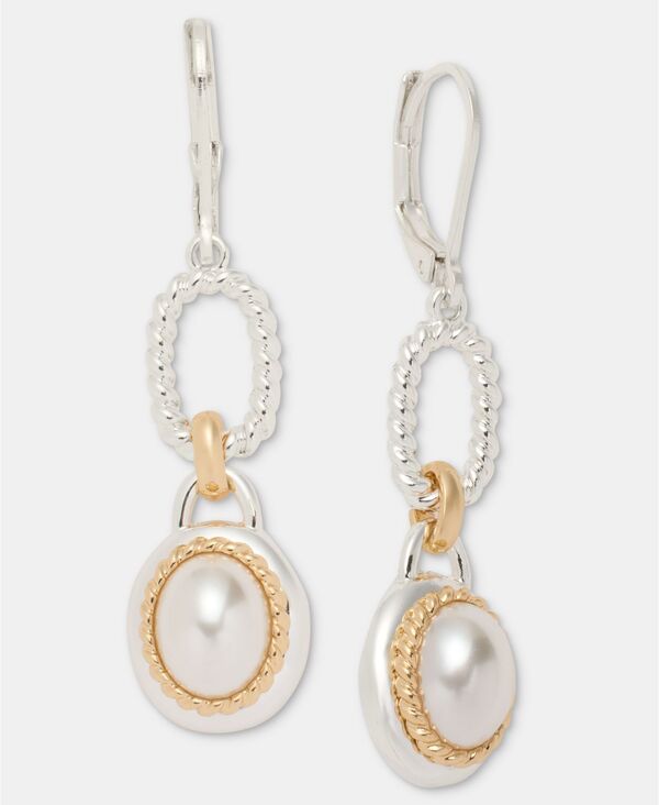 アンクライン レディース アクセサリー ピアス・イヤリング Anne Klein Two-Tone Roping Imitation Pearl Drama Drop Earrings Pearl パール｜ReVida 店 8,610円