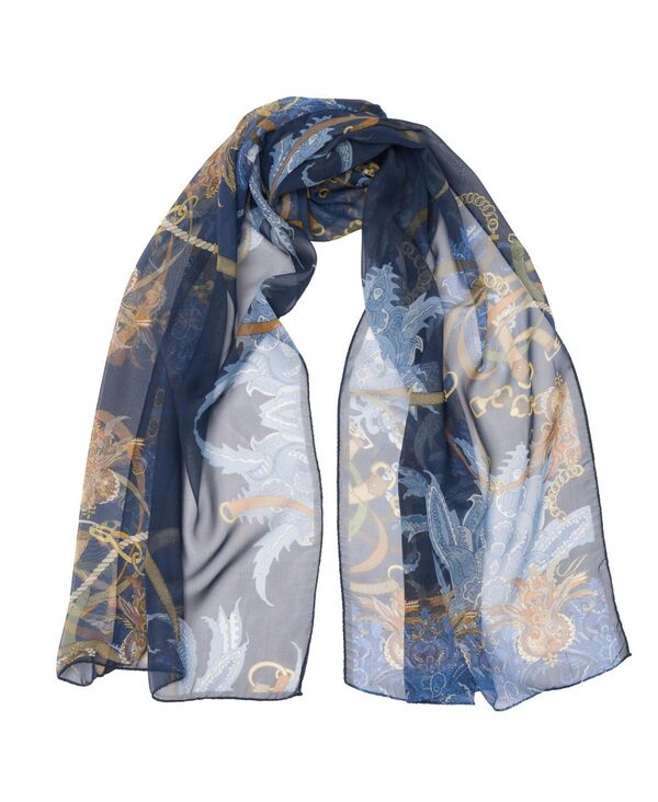 エリザベッタ レディース アクセサリー マフラー・ストール・スカーフ シアー シルク Elizabettalessandra - Long Sheer Silk Scarfor Wome navy ネイビー｜ReVida 店