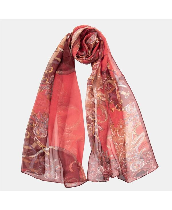 エリザベッタ レディース アクセサリー マフラー・ストール・スカーフ シアー シルク Elizabettalessandra - Long Sheer Silk Scarfor Women Red レッド|ReVida 店