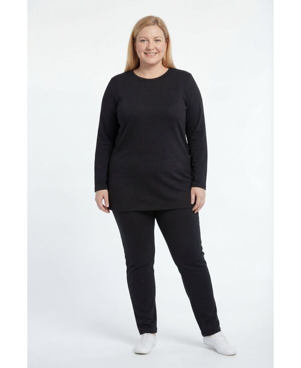 ウーマン ウィズイン レディース アウター パーカー・スウェット プラスサイズ シャツ フリース Woman Within Plusize Fleece Sweatshirt Set Black ブラック｜ReVida 店