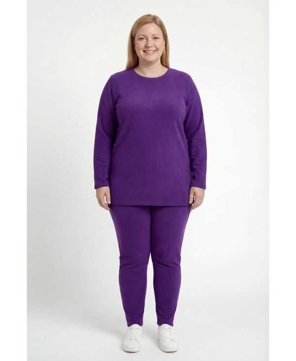 ウーマン ウィズイン レディース アウター パーカー・スウェット プラスサイズ シャツ フリース Woman Within Plusize Fleece Sweatshirt Set Radiant purple パープル|ReVida 店