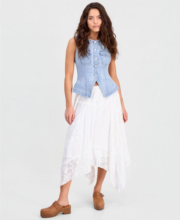 アンドノウディス レディース ボトムスカート プチ レース マキシ And Now This Petite Lace Maxi Skirt Cream クリーム|ReVida 店