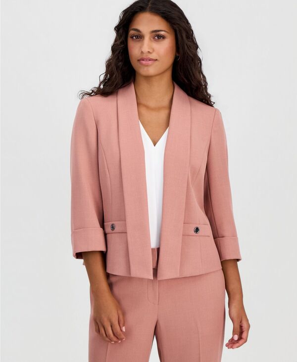 カスパール レディース アウター ジャケット・ブルゾン プチ Kasper Petite Shawl Collar Open-Front Jacketearose｜ReVida 店