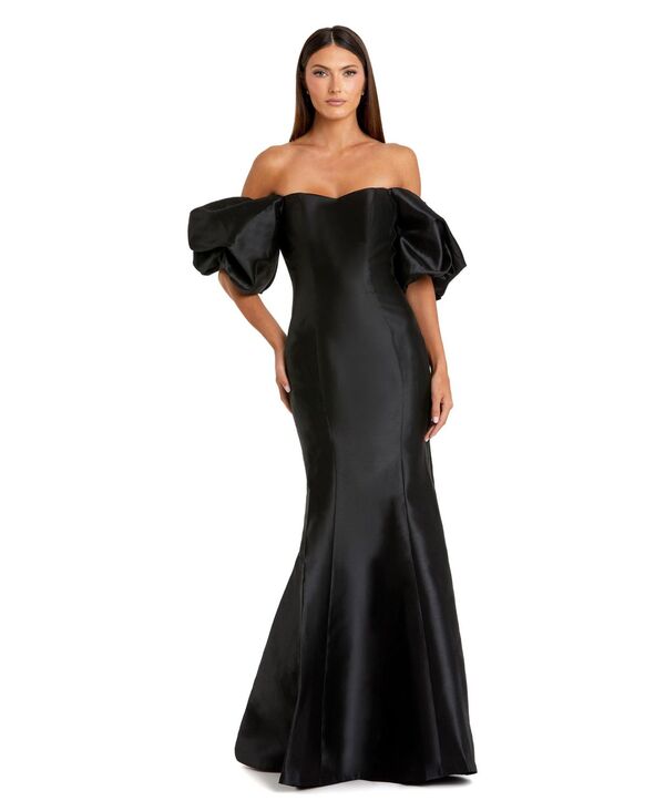 マックダガル レディース トップス ワンピース プチ Mac Duggal Petite Sweetheart Off The Shoulder Puff Sleeve Gown Black ブラック|ReVida 店