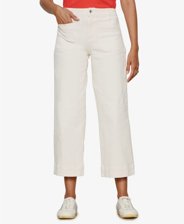 サンクチュアリー レディース ボトムス デニムパンツ クロップド ジーンズ Sanctuary Women's The Marine Mid-Rise Cropped Wide-Leg Jeans Pink Milk ピンク｜ReVida 店
