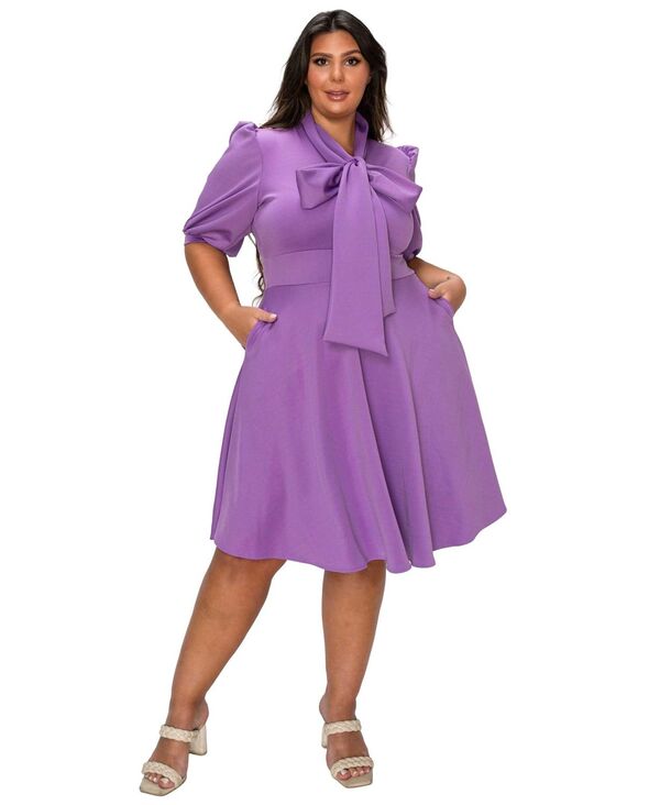 リブド レディース トップス ワンピース プラスサイズ L I V D Plusize Carina Donna Pocket Dress Lilac ライラック|ReVida 店