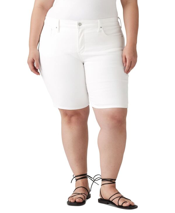リーバイス レディース ボトムス ハーフパンツ・ショーツ ショートパンツ Levi's Women's Mid-Rise Shaping Bermuda Shorts Chalk White ホワイト｜ReVida 店