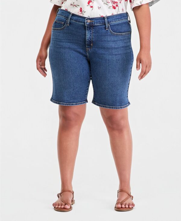 リーバイス レディース ボトムス ハーフパンツ・ショーツ ショートパンツ Levi's Women's Mid-Rise Shaping Bermuda Shorts Clever Girl｜ReVida 店