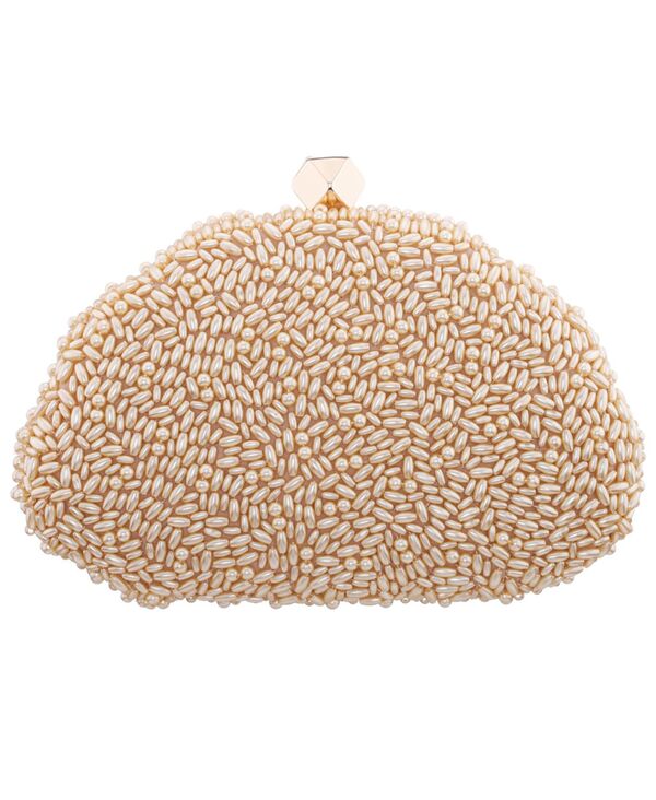 ニナ レディース バッグ Nina Hera Beaded Shell Shaped Small Clutchandbag Champagne シャンパン|ReVida 店