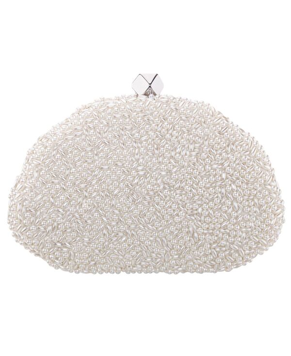 ニナ レディース バッグ Nina Hera Beaded Shell Shaped Small Clutchandbag Ivory アイボリー｜ReVida 店
