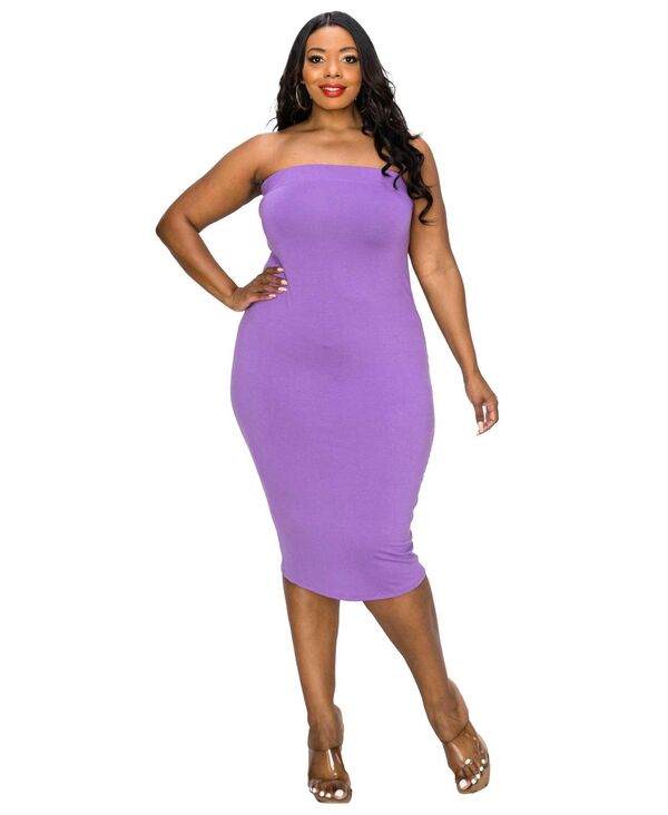 リブド レディース トップス ワンピース プラスサイズ L I V D Plusize Willow Tube Dress Lilac ライラック｜ReVida 店