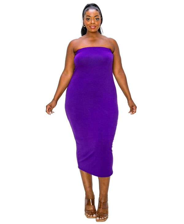 リブド レディース トップス ワンピース プラスサイズ L I V D Plusize Willow Tube Dress Purple パープル|ReVida 店