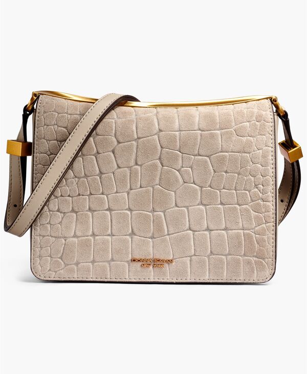 ダナ キャラン ニューヨーク レディース バッグ スエード Donna Karanew York Jericho Croco Suede Small Shoulder Bag Moth|ReVida 店