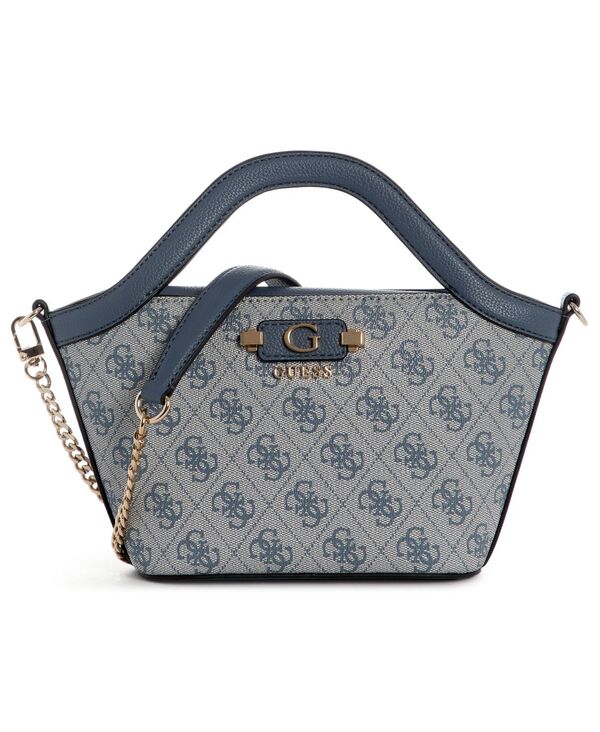 ゲス レディース バッグ GUESS Lindsey Small Tote Handbag Blue ブルー｜ReVida 店