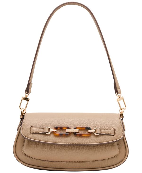 アンクライン レディース バッグ Anne Klein Convertible Flap Small Shoulder Handbag Truffle｜ReVida 店