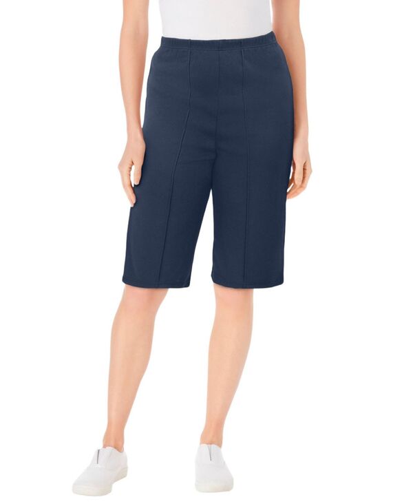 ウーマン ウィズイン レディース ボトムス ハーフパンツ・ショーツ プラスサイズ ニット Woman Within Plusize Knit Bermuda Short Navy ネイビー｜ReVida 店 8,985円