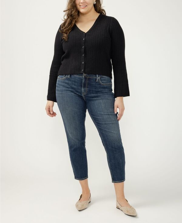 シルバー ジーンズ レディース ボトムス デニムパンツ プラスサイズ クロップド Silver Jeans Co. Plusizelyse Skinny Cropped Jeans Bonnie｜ReVida 店