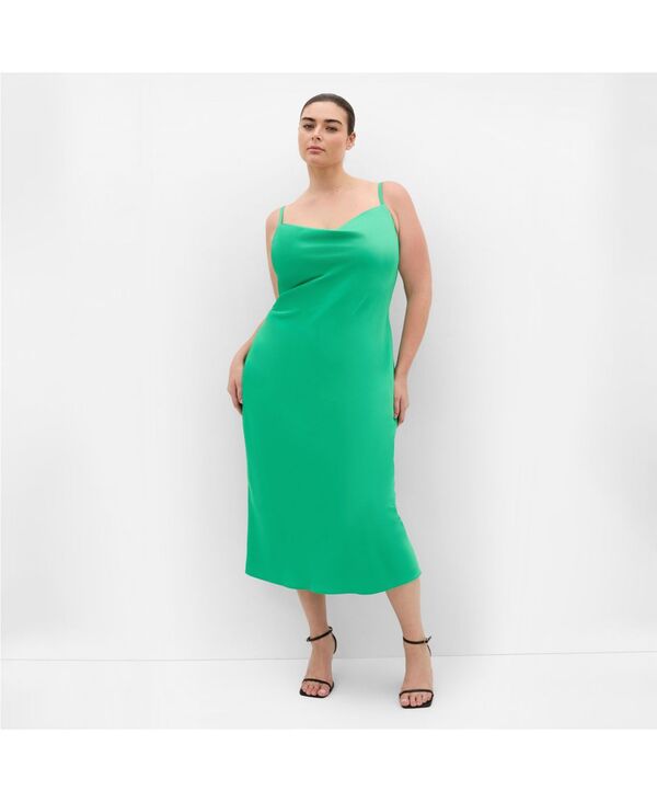 シティーシック レディース トップス ワンピース サテン CITY CHIC Women'sadie Satin Slip Dress Greenstone｜ReVida 店