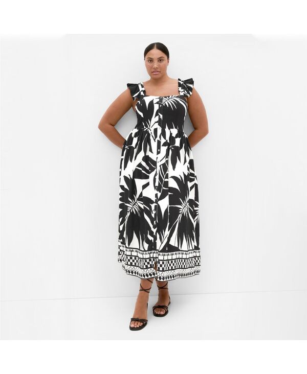 シティーシック レディース トップス ワンピース プリント マキシ CITY CHIC Women's Mirage Oasis Printie Back Maxi Dress Island oasis bdr｜ReVida 店
