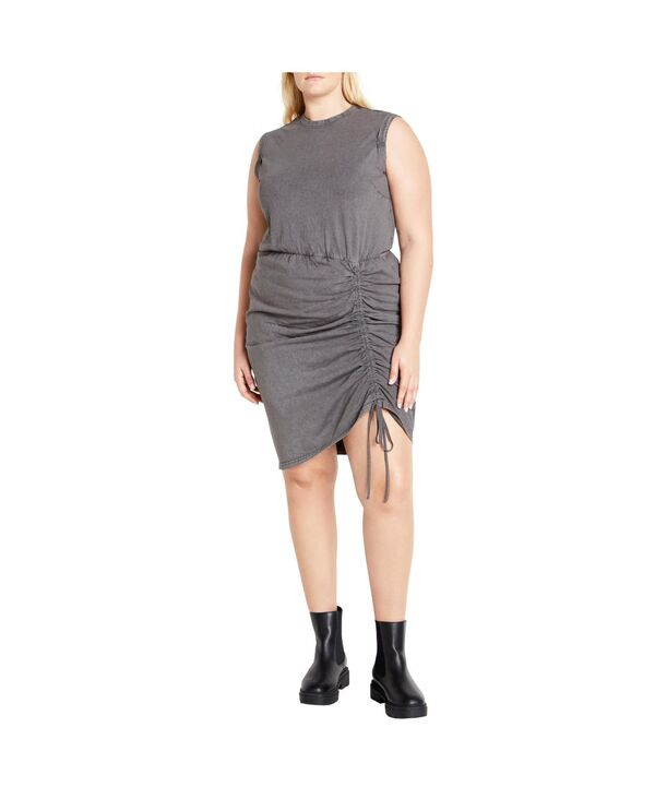シティーシック レディース トップス ワンピース プラスサイズ CITY CHIC Plusize Ivy Wash Dressteel acid wash｜ReVida 店 13,485円