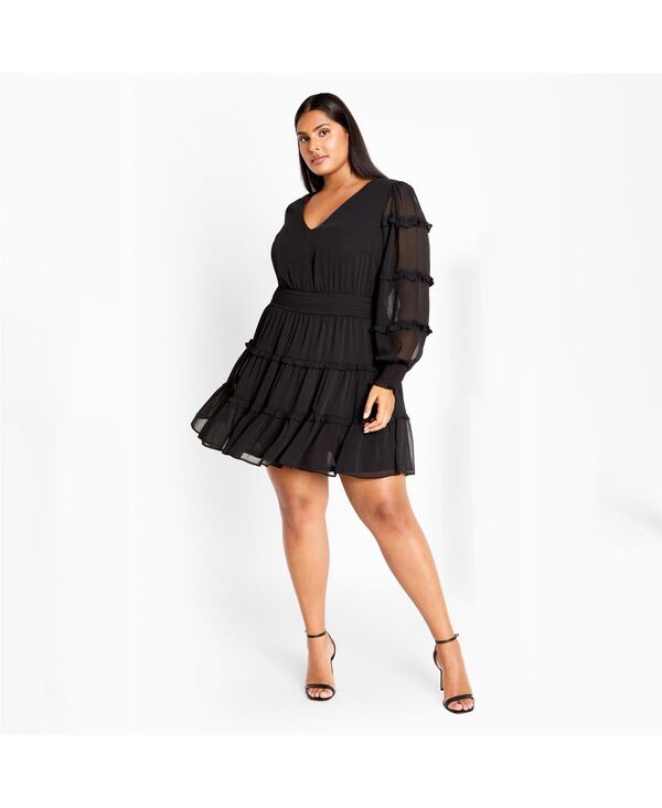 シティーシック レディース トップス ワンピース プラスサイズ CITY CHIC Women's Plusize Daisy May Dress Black ブラック|ReVida 店