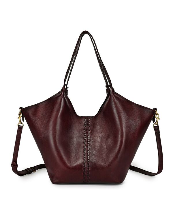 オールドトレンド レディース バッグ OLD TREND Wisteria Small Handwoven Tote Handbag Burgundy Red レッド｜ReVida 店