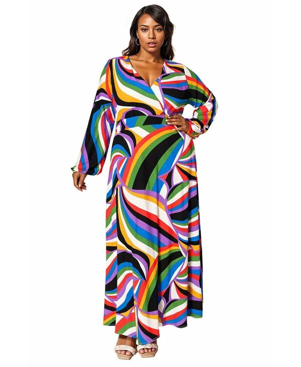 リブド レディース トップス ワンピース プラスサイズ マキシ L I V D Plusize Vacanza Maxi Dress Vibrant|ReVida 店
