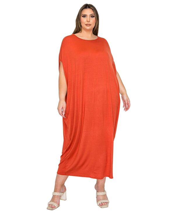 リブド レディース トップス ワンピース プラスサイズ L I V D Plusize Sasha Kaftan Dress Rust ラスト|ReVida 店