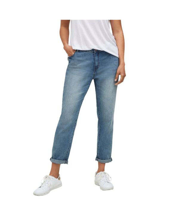 Ellos レディース ボトムス デニムパンツ ellos Women's Boyfriend Jean Light blue wash ブルー｜ReVida 店