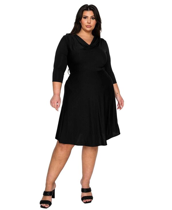 リブド レディース トップス ワンピース プラスサイズ L I V D Plusize Amoretti Cowl Neck Flare Dress Black ブラック｜ReVida 店 14,541円