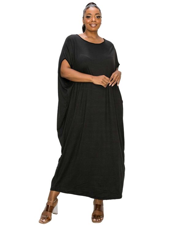 リブド レディース トップス ワンピース プラスサイズ L I V D Plusize Sasha Kaftan Dress Black ブラック|ReVida 店