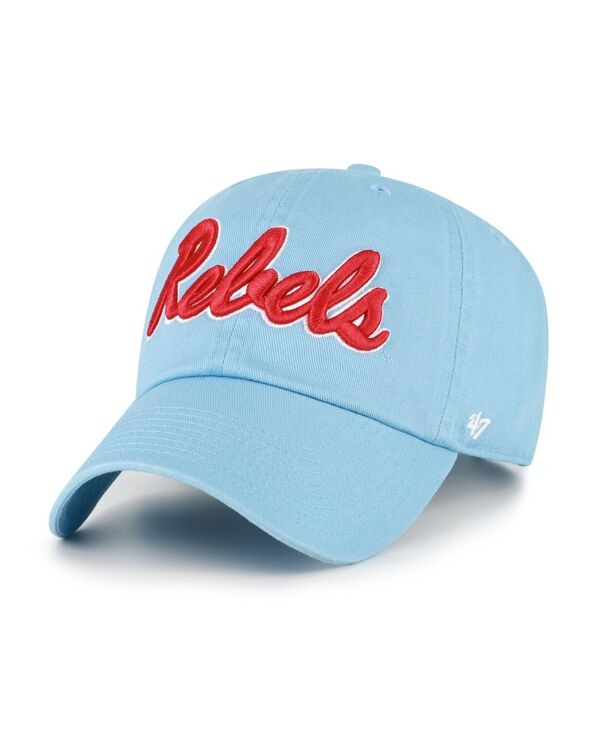 47 ブランド メンズ アクセサリー 帽子 '47 Brand Men's Light Blue Ole Miss Rebels Clean Up Adjustable Hat Light Blue ブルー|ReVida 店