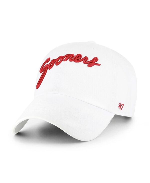 47 ブランド メンズ アクセサリー 帽子 '47 Brand Men's White Oklahoma Soonerscript Clean Up Adjustable Hat White ホワイト|ReVida 店