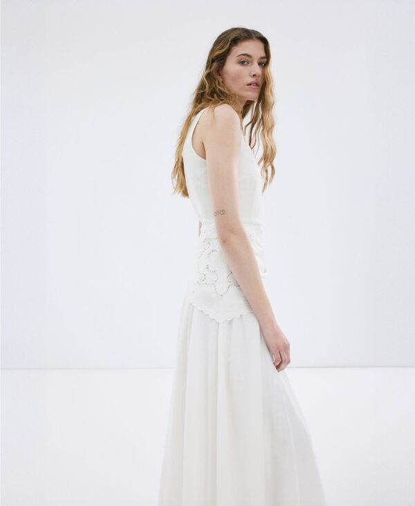 マンゴ レディース トップス ワンピース A ライン MANGO Women's Handkerchief A-Line Dress Ecru エクリュ｜ReVida 店