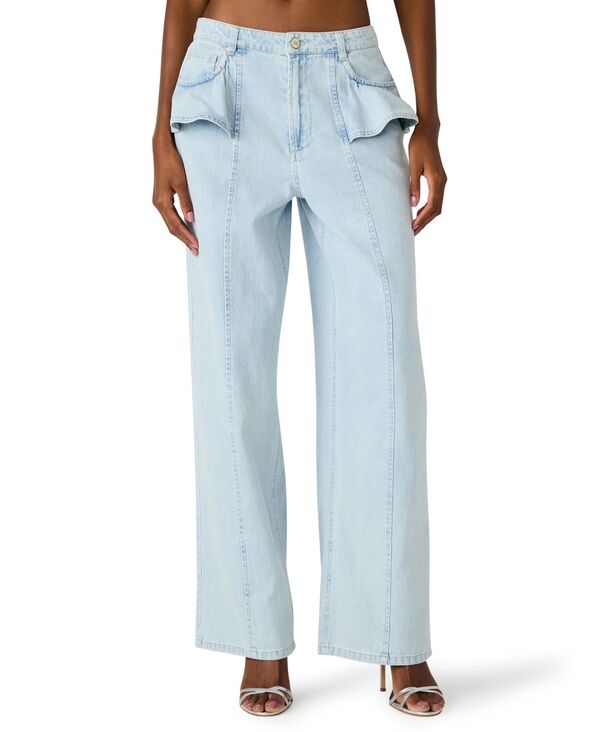スティーブ マデン レディース ボトムス デニムパンツ ワイドレッグ ジーンズ Steve Madden Women's Mid-Rise Wide Leg Jeans Juliette Wash｜ReVida 店 14,541円