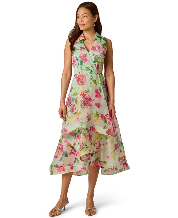 アドリアナ パペル レディース トップス ワンピース プリント ミディ Adrianna Papell Women ’ s Printed High-Low Midi Dress MINT MULTI ミント|ReVida 店