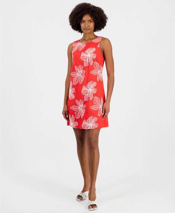 ヴィンスカムート レディース トップス ワンピース ミニ Vince Camuto Women's High-Neck Mini Dress Lobste red レッド｜ReVida 店