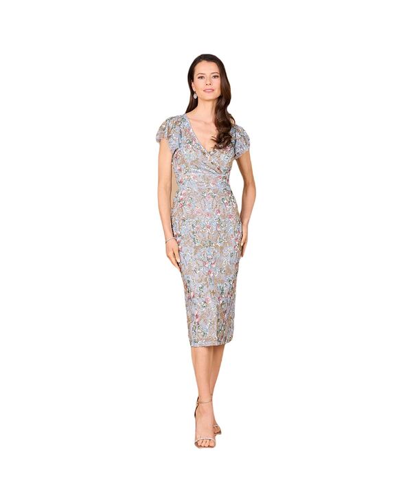 ララ レディース トップス ワンピース フラワー柄 ミディ フラワー Lara Women's Floral Beaded Midi Dress Grey/multi グレー|ReVida 店