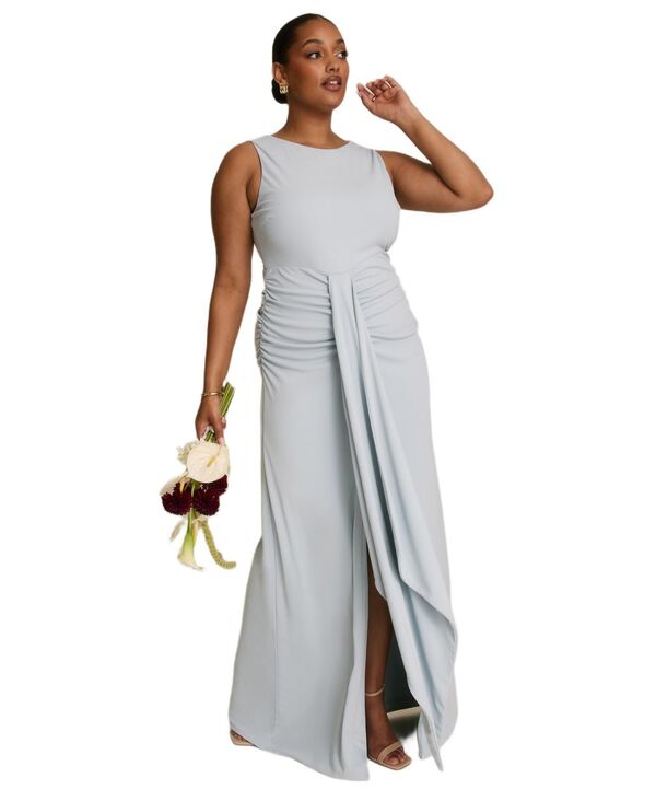 シックスストーリーズ レディース トップス ワンピース ドレープ ノースリーブ Six Stories Women's Drape Gathe red Sleevelesstretch Dress Pale blue ブルー|ReVida 店